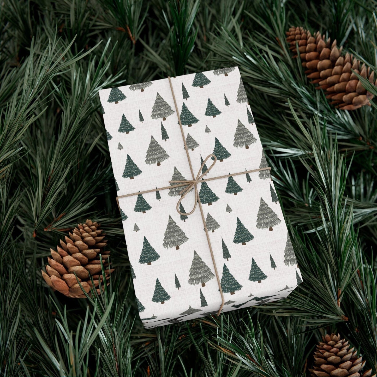 modern farmhouse christmas decor gift wrap, wrapping paper roll,sage green, rustic farmhouse. Original art