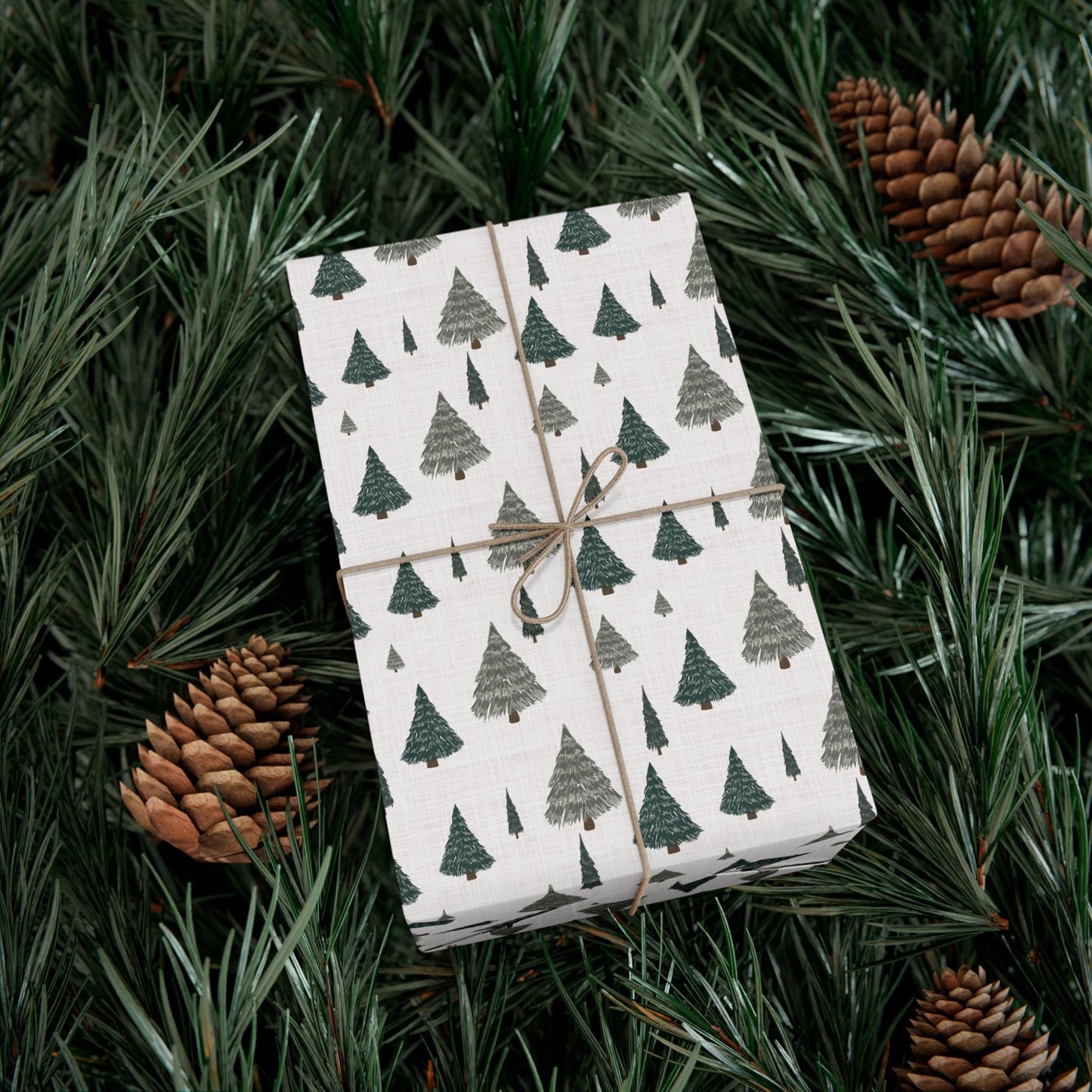 Modern Farmhouse Christmas Eco Friendly Wrapping Paper - Sage Green - Simple Holiday Gift Wrap Paper Roll- Rustic- Cottagecore-